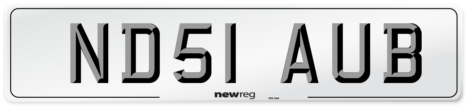 ND51 AUB Number Plate from New Reg